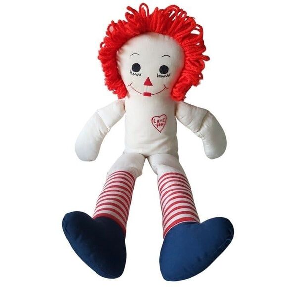 Vintage 1980s Raggedy Ann Push Doll Stuffed Toy 22" GUC - Picture 6 of 9